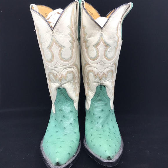 RIOS OF MERCEDES Ostrich Leather Cowboy Boots - Picture 2 of 8